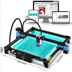 2 in 1 Laser Graveermachine - Inclusief Air Assist Kit En Honeycomb Board - Geüpgrade Laser - Geschikt Voor Alle Soorten Hout En Meer – Blauw Licht