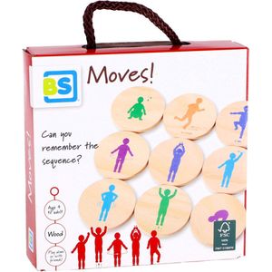 BS Toys Moves! Actief Beweegspel - Vanaf 4 jaar - Binnen en buiten - 9 houten schijven