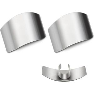 2 Piece Stainless Steel Finger Protectors for Cutting - Finger Guard for Safety
