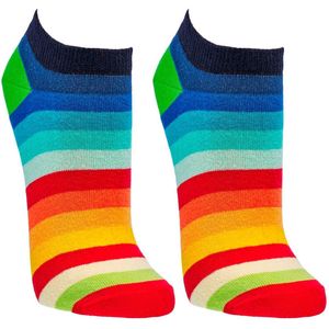 Grappige sokken | Sneakersokken | Thema: Strepen | Maat: 36-41 / 42-47 | 2 Paar