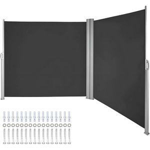 Tuinscherm deluxe - Uitschuifbaar windscherm - Schuttingpaneel terras - Scheidingswand uittrekbaar - Terras Rolgordijn - 180 x 600 cm Formaat