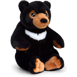 Keel Toys Knuffel - Beer - zwart - dieren knuffels - pluche - beren - 25 cm