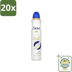 20 x Dove – Deodorant Spray – Original – 200 ml - Grootverpakking - Anti-transpirant Spray - Deodorant Spray - Zweetvermindering - Geurvermindering - Huidhydratatie