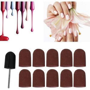 Allecto plus - Elektrische Eelt Remover Pedicure Machine, 10 Stuks Accessoires voor Voetverzorging en Nagel Manicure - Bruin