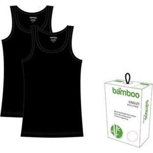 Dames Bamboe Hemd - 2-pack - Zwart - Maat L