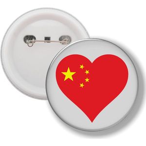 Button Met Speld - Hart Vlag China
