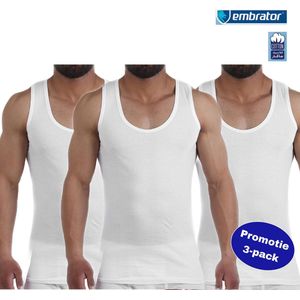 Embrator 3-pack heren Hemd katoen met natuurlijke stretch wit maat XXL