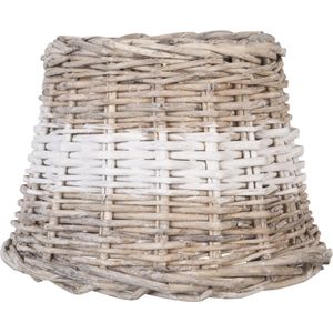 Clayre & Eef Lampenkap Ø 20x15 cm Beige Rotan Rond Rieten Lampenkap