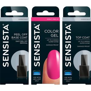 Sensista Donut Pink So Peel Off Set - Gellak Voordeelset - Roze - Gel nagellak voor LED lamp - 3 stuks