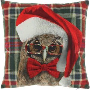 Sierkussen - Kerst - Uil - 45 x 45 cm