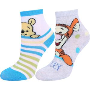 2x Wit-grijze sokken - Winnie de Poeh Disney / 15-18