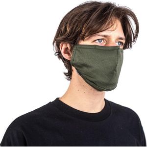 Mr. Facy Mondkapje Mondmasker Facemask Shaped Army Green Groen