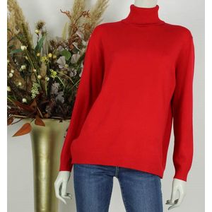 Dames col trui Roberta rood fijngebreid maat L/XL koltrui coltrui