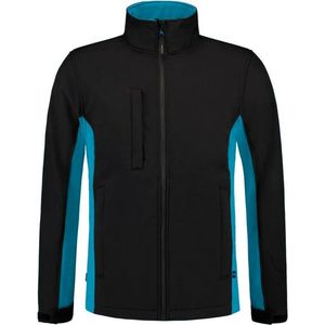 Tricorp soft shell jack bi-color - 402002 - zwart/turquoise - maat XS