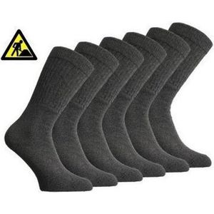 6 paar Bonanza werksokken - Light - Basic - Antraciet - Maat 39-42