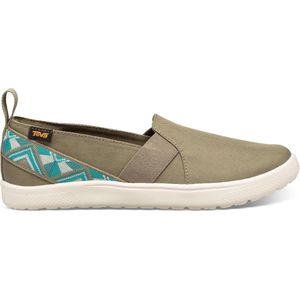 Teva Instappers - Maat 38 - Vrouwen - olijfgroen/beige