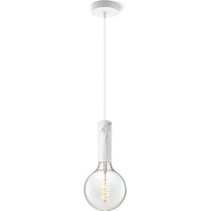 Home Sweet Home - Moderne Hanglamp Saga - hanglamp gemaakt van Metaal - Wit - 10/10/120cm - Pendellamp geschikt voor woonkamer, slaapkamer en keuken- geschikt voor E27 LED lichtbron