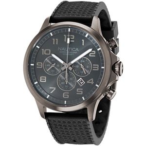 Nautica Nct Blueocean Analog Watch Case: 100% Roestvrij Staal | Armband: 100% Synthetisch Rubber 45 mm NAPBOS401, NAPBOS403