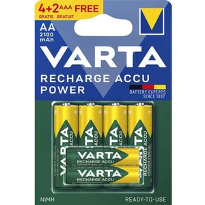 Batterij oplaadbaar varta 4xaa 2100mah ready2use | 10 stuks