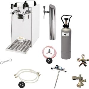 Complete set - Biertap - Kontakt 40 2-kraans droogkoeler, 50 liter/u - Biertap, Beertender, Thuistap, Bierkoeler, Adapter 5 liters, Type A