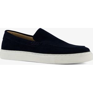 Van Beers suede heren instappers donkerblauw - Maat 46 - Echt leer - Uitneembare zool