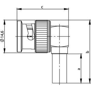 Telegärtner 100023340 100023340 BNC-connector Stekker, haaks 50 Ω 1 stuk(s)