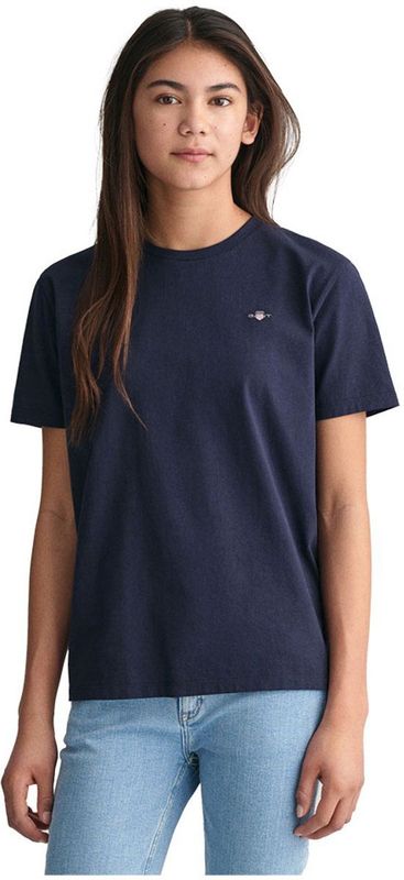 T-shirt - Effen - Jersey - Kwartmouw - Normale Pasvorm