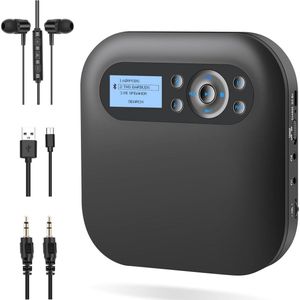 Draagbare Bluetooth CD-speler met luidsprekers - Oplaadbare Discman voor Auto en Reizen met FM en Anti-Skip
