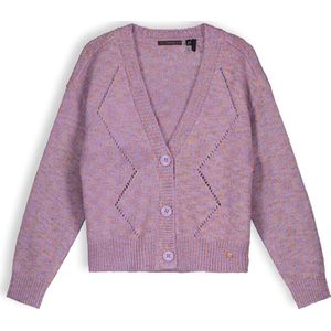 Nono Aloha Girls Knitted Cardigan V-neck Truien & Vesten Meisjes - Sweater - Hoodie - Vest- Paars - Maat 134/140