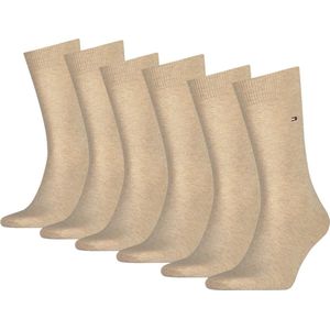 Tommy Hilfiger Sokken Heren Classic Light Beige Belange - 6 Paar Beige sokken - Maat 39/42