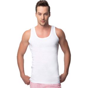 3 pack Heren Singlet Onderhemd - 100% Katoen - Wit - L