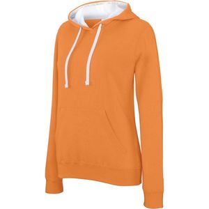 Oranje/witte sweater/trui hoodie voor dames - Holland feest kleding - Supporters/fan artikelen 2XL (44/56)