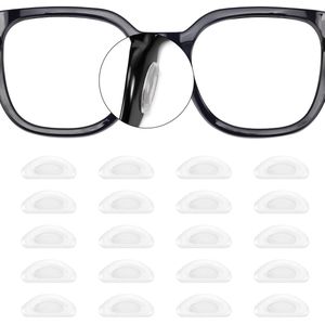 20 paar neuspads voor brillen, zelfklevend siliconen antislip, geschikt voor brillen zonnebrillen dunne neuspads voor brillen, zelfklevende neuspads voor brillen, antislip neuspads voor brillen (transparant)