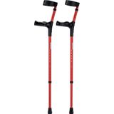 Elleboogkrukken ergonomisch Rood. Maat M/L - Loopkrukken - krukken anatomische handvatten, gesloten manchet - Set - paar van 2