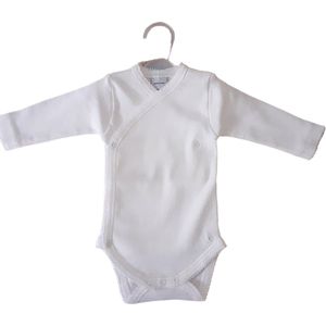 Babidu Romper/Body | Wit | Gehaakt Randje | Overslag | 1157ML | 3 maand | maat 62