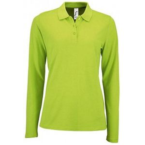 SOLS Dames/dames Perfecte Lange Mouw Pique Polo Shirt (Appelgroen)