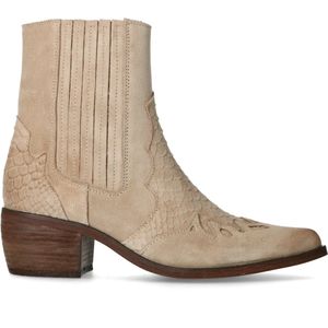 Sacha - Dames - Beige suède cowboylaarsjes - Maat 41