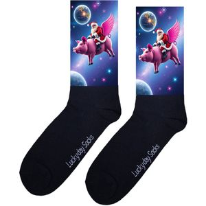 Kerst Varken - Opkikker - Verjaardag cadeau - Grappige sokken - Leuke sokken - Hem haar sokken - Vrolijke sokken - Moederdag - Vaderdag - Beterschap - Grappig cadeau - Kerst sokken - Kerstcadeau - Socks maken Happy - 37-44