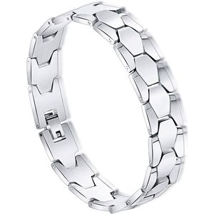 Victorious Stalen Armband – Heren Armband – Dames Armband – RVS Roestvrij Staal Gepolijst – Zilver – 22cm