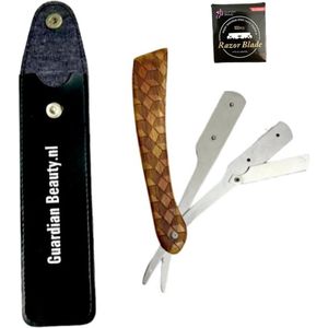 Guardian beauty scheermes - Barbermes - Klassieke - Shavette - + 100 Super scheermesjes - Iridium en roestvrijstalen messen