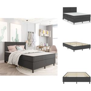 vidaXL Boxspringframe - Boxspringframes - Boxspring - Boxsprings - Boxspringframe stof grijs 160x200 cm