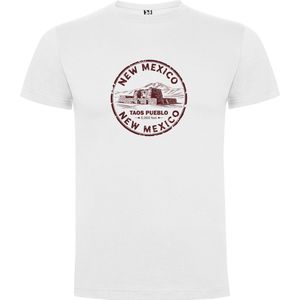 Wit Wanna have t-shirt voor de echter Amerika liefhebber Poststamp / Poststempel USA Amerikaanse staat New Mexico Print Full Color merk Roly maat 104 3/4 jaar