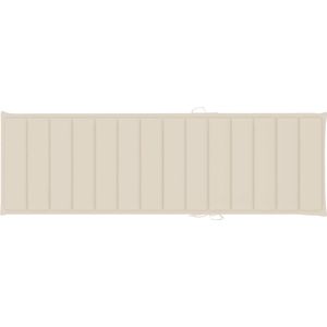 The Living Store Ligbed - acaciahout met greywash afwerking - verstelbare rugleuning - uitschuifbare tafel - inclusief kussen - grijs/beige - 200x68x30/86cm