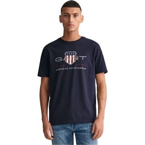 Gant Archive Shield Regular Fit T-shirt Met Korte Mouwen Blauw S Man