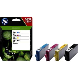 HP 364 - Inktcartridge / Zwart / Cyaan / Magenta / Geel / 4-Pack (N9J73AE)