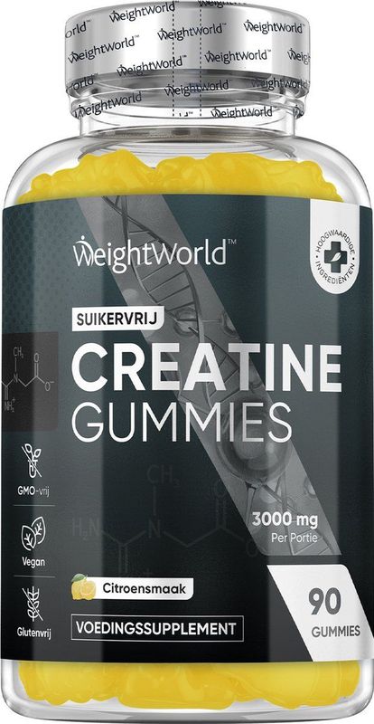 Creatine Monohydraat Gummies - Suikervrij - Citroensmaak - 90 Stuks