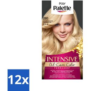 12 x Poly Palette - Haarverf - Zacht Natuurlijk Blond 280 - 115ml - Haarverf - Blonde Haarkleur - Natuurlijke Haarkleur - Crèmekleuring - Grijsdekking