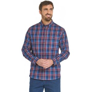 Flanellen overhemd, fluwelen detail, helder