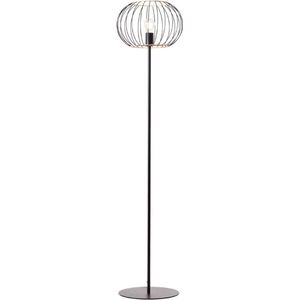 BRILLIANT lamp, Silemia vloerlamp 1-vlammig zwart mat, 1x A60, E27, 52W, met voetschakelaar