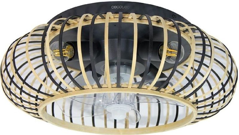 Cecotec - LampAero 600 - Plafondventilator - Natuurlijk Hout - DC-motor 20W - LED-licht - 5 bladen
